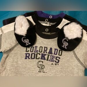 Colorado Rockies 3 Onesie Set with Booties NEW Size 18M